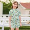 Девочки Easter Print Топ с коротким рукавом и шорты Комплект из двух предметов Легкий Удобная посадка Подходит для повседневной носки