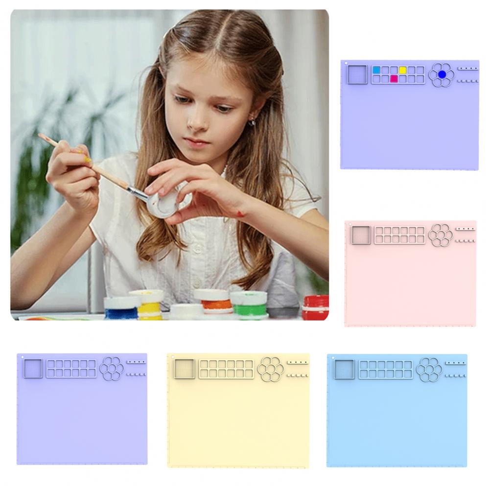 Silicone Artist Mat Versatile Non-stick Silicone Craft Mat Easy-maintenance Foldable Design for Kids' Painting Activities