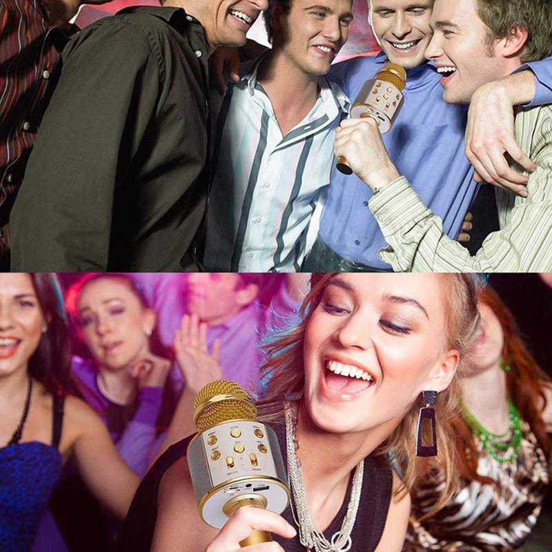 Ws858 Mobile  Phone  Microphone Wireless Bluetooth-compatible Microphone Speaker 800mah Ktv Player