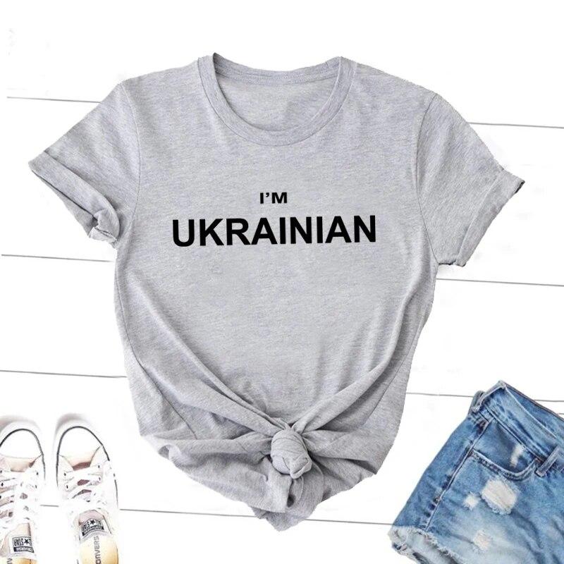 Футболка «Я украинец», женская футболка унисекс, повседневная футболка с буквенным принтом «Украина любовник», футболка в стиле Харадзюку с коротким рукавом, хлопковая женская одежда унисекс