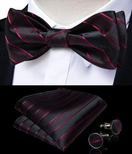 Мужской шелковый галстук-бабочка, регулируемый синий галстук-бабочка, набор запонок с цветочным принтом пейсли