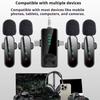 Новый Профессиональный Черно-Розовый 1 в 4 Петличный Микрофон Беспроводной с Шумоподавлением и Ветрозащитой для iPhone Android Камеры, 4 шт., Светодиодный Дисплей
