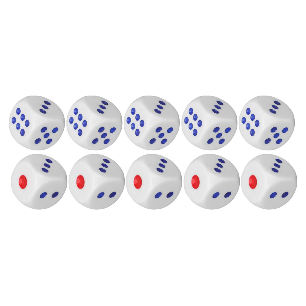 10pcs 6 Sided Dice Interesting Safe Waterproof Durable Portable Standard Dice for Entertainment