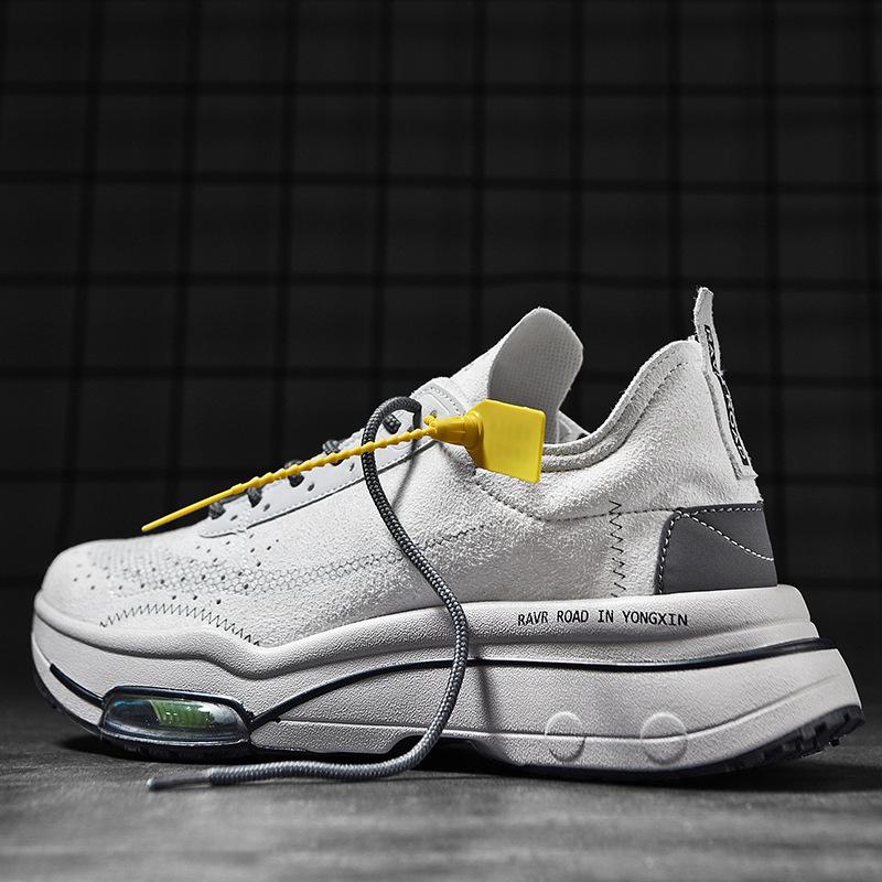 Четыре сезона Первый слой Бархатная Коровья кожа Низкие Кроссовки с Воздушной Подушкой Для Пары Спортивные Беговые Обувь Дышащие Большого Размера Повседневные Обувь