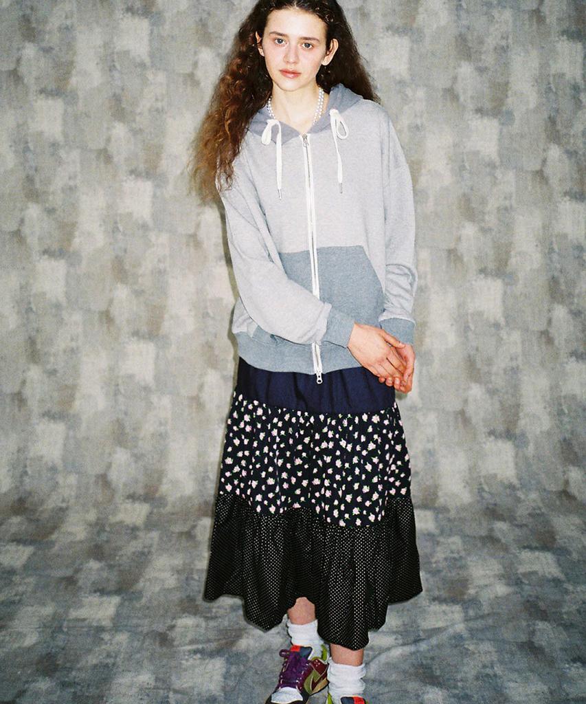 Konnichiwa Bonjour Butterfly Shirred Skirt (Multiflower)