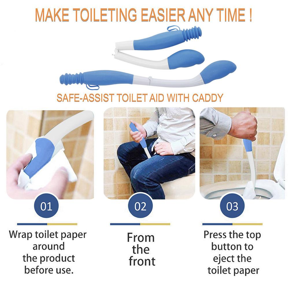 Bottom Toilet Self Wipe Aid Long Handle Wiper Easy Tissue Grip Helper Toilet Aids Tools For The Disabled