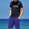 Fila Logo Trendy Fashion Pullover Round Neck Short Sleeve T-Shirt Men Tops Legendary-Blue F51M228175FNV