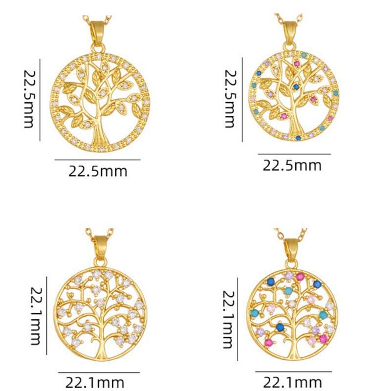 Hot Sell Zircon Lucky Tree Pendant Necklace Stainless Steel Light Luxury Plant Choker Jewelry Birthday Gifts For Women Girls