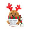 Positive Christmas Crochet Doll with Encouraging Card Emotional Support Handmade Knitting Santa Hat Potato Pickle Decoration Ornament Stress