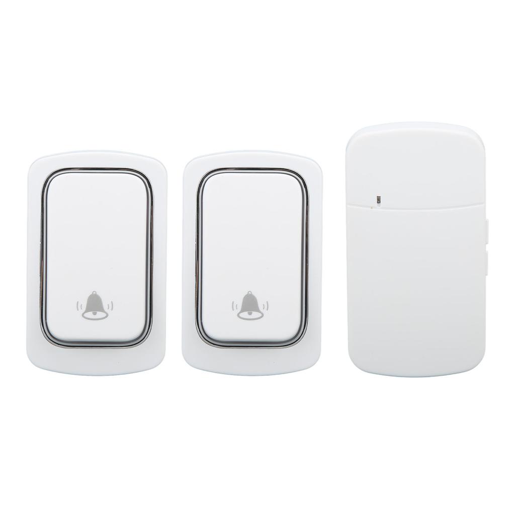 Self Powered Doorbell Set 2 Transmitter Long Range 38 Ringtones Battery Free for Home Villa AC