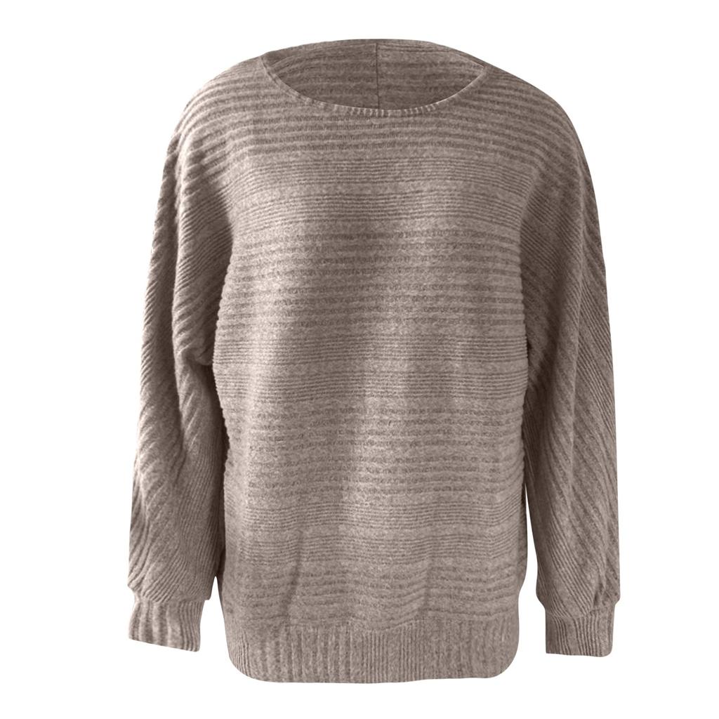 Женская мода повседневный однотонный длинный рукав круглый вырез пэчворк пуловер топ