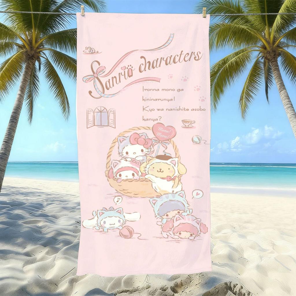 Cute Cartoon Printed Microfiber Beach Towel Quick Dry Bath Towel For Adults Kids Swimming