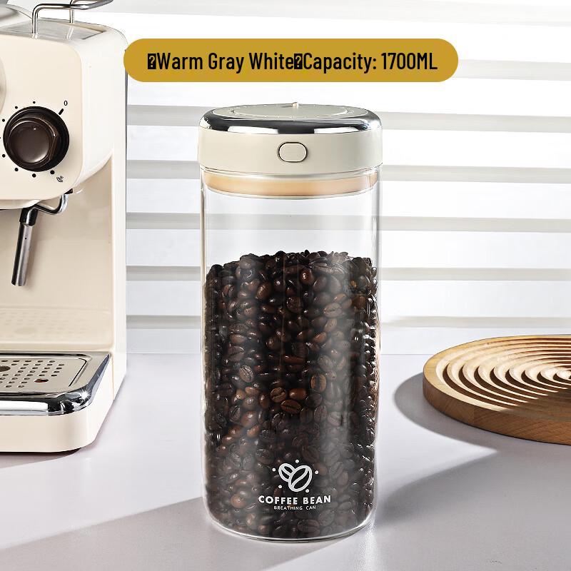 Mongdio Automatic Exhaust Glass Coffee Storage Jar