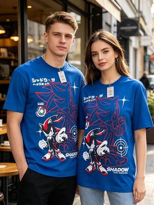Unisex Shirt Cotton Oversize Large Size New Heroes Tee Sonic T-Shirt Heroes Vintage Tee Shadow The Hedgehog T-Shirt All Size