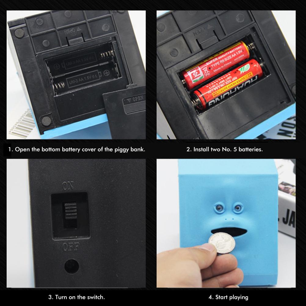 Money Banks Piggy Banks Coin Eating Savings Bank Coin Money Box Automatic Eating Savings Battery Powered Coin Bank