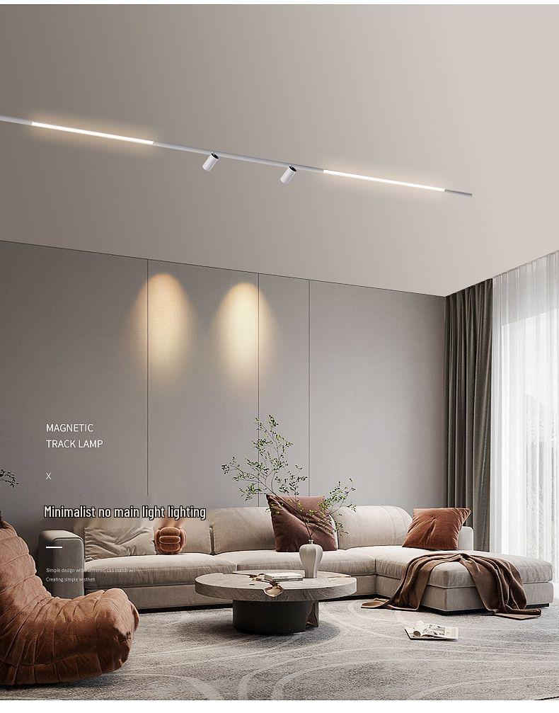 Чисто-белый магнитный трековый светильник для встраиваемого и поверхностного монтажа - LED, Не требует подвесного потолка