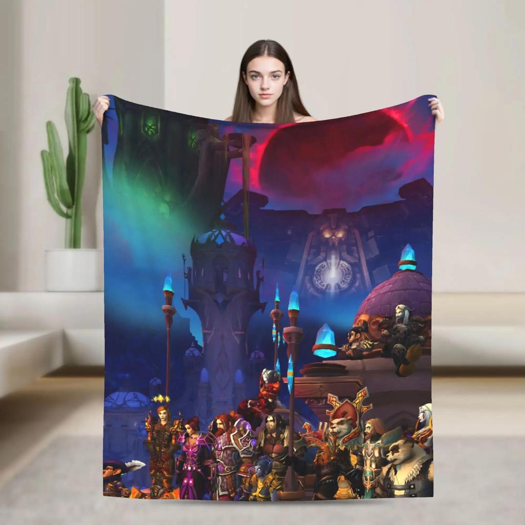 World of Warcraft Blanket Soft Warm Fleece Throw for Bed Couch Camping Gaming Home Decor Gift