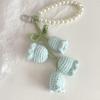 Wool Crocheted Orchid Key Ring Pearl Chain Knitted Key Ring Creative Key Chain  Bag
