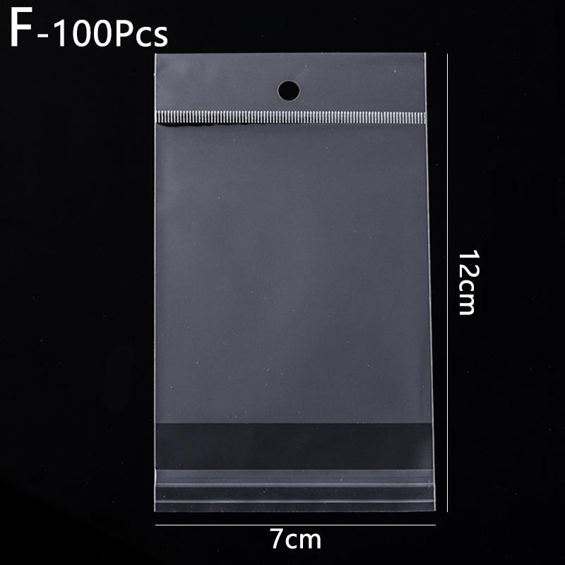100pcs Jewelry Packaging Packaging Bags OPP Pack Bag Transparent Plastic Self Adhesive Storage Bag