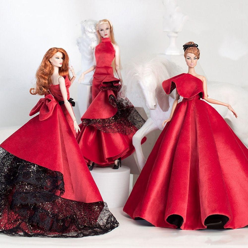 Luxury Lace Wedding Dresses Red Party Clothes For 30cm Supermodel Doll/for 1/6 BJD Dolls