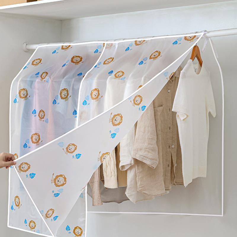 Чехол для одежды из ткани Прозрачный чехол для одежды Чехлы для одежды из ткани Подвесной органайзер Водонепроницаемый чехол для куртки Пальто Шкаф для хранения