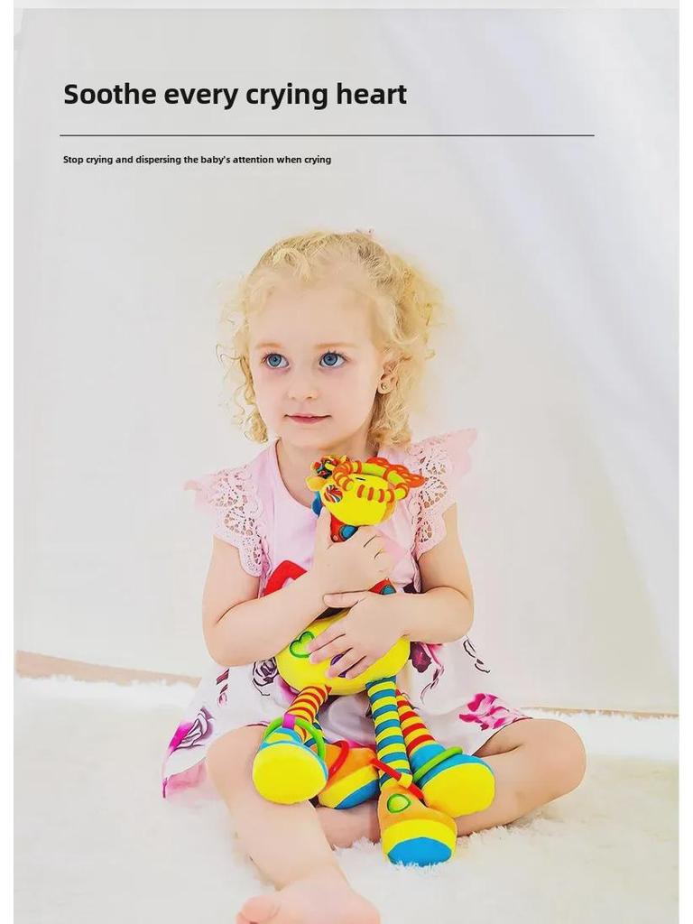 Подвеска-погремушка для детской коляски Happy Monkey - мультяшный жираф, подвесной колокольчик для кровати