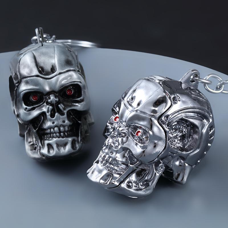 Terminator Skull Head Keychain Men Women Fashion Pendant Keyring Jewelry Car Key Accessories