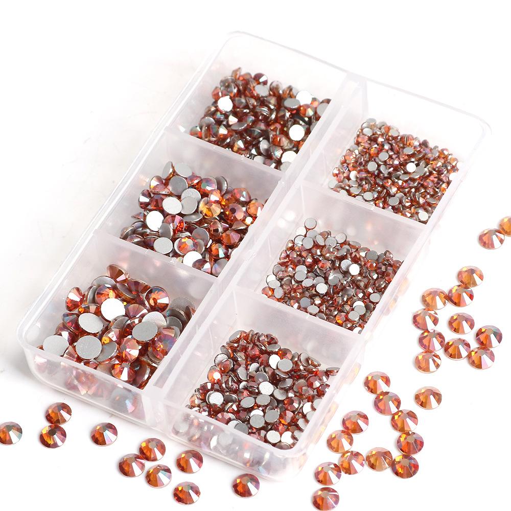 Украшения для ногтей 6 сеток стеклянные кристаллы стразы белого цвета смешанные супер вспышка плоское дно бриллиант цветной дизайн ногтей бриллиант