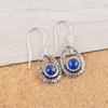 Lapis Lazuli Gemstone 925 Sterling Silver Jewelry Dangle/Drop Earrings 1.38" CE-3-22