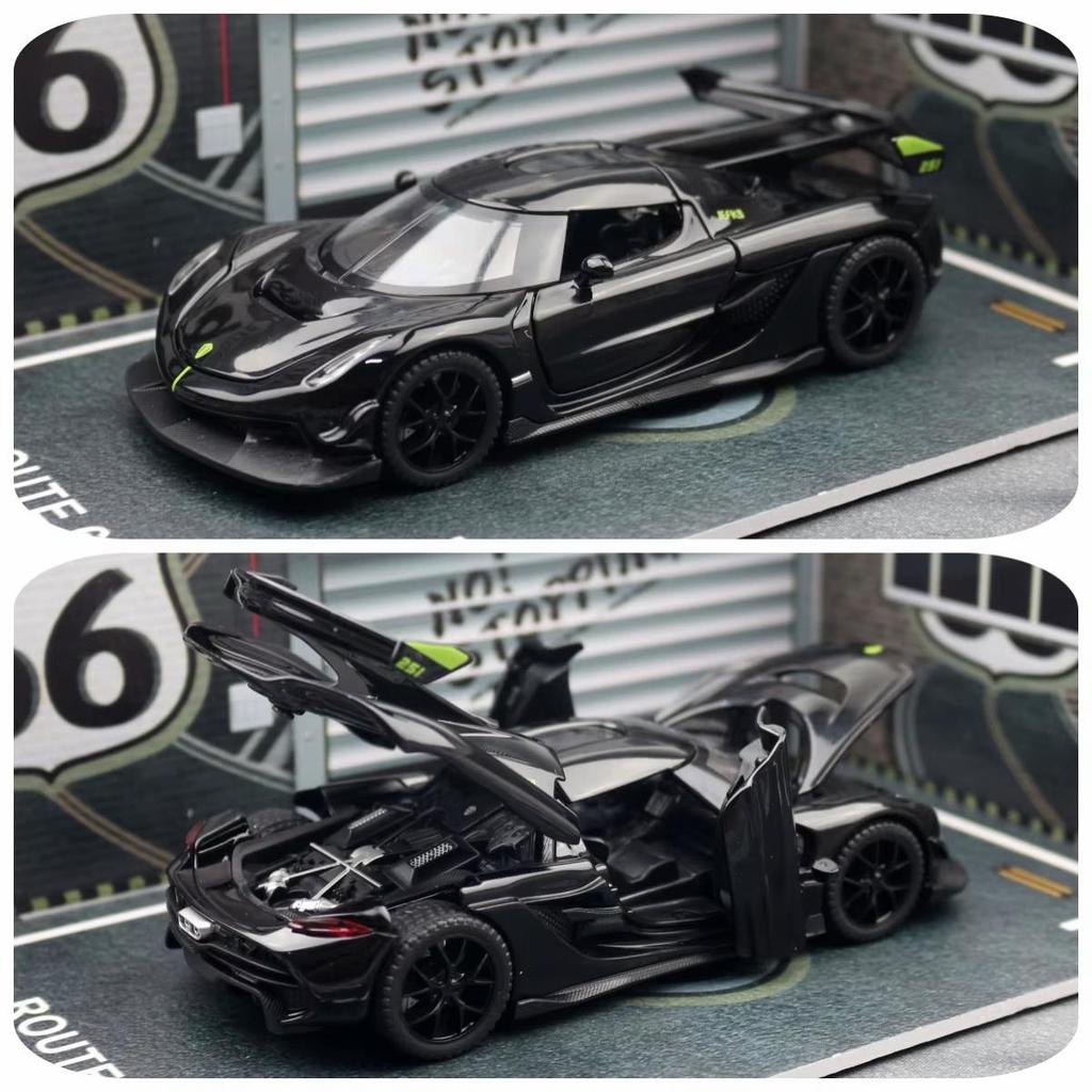 Koenigsegg Jesko Attack Суперкар Симуляция Литые и Игрушечные Транспортные Средства Звуки и Свет Машинка с Инерционным Двигателем 1:32 Подарки из сплава для детей
