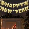 Light Up Happy New Year Banner Gold Glitter for New Years Eve Party Decorations Happy NYE Party Home Office Decorations Supplies