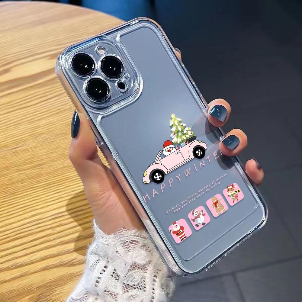 Рождественский чехол для iPhone 11 13 XR 15 Pro Max 12 16 Pro Max для iPhone 14 7 8 Plus XS Max Samsung A15 A55 A05 Redmi 12 13C 13 Huawei Mate 30 40