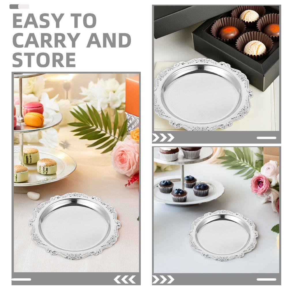 Поднос для закусок Металлический Винтажный Декоративное блюдо Для украшений Дисплей для еды Десертная вечеринка Закуска Чипсы Соус Конфетница