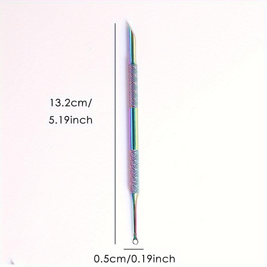 Двусторонний пушер для ногтей из нержавеющей стали, средство для удаления кутикулы, инструмент для подготовки к эксфолиации, очистка омертвевшей кожи, круглый скошенный шпатель, инструмент для маникюра