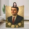 Charlie Kirk Angelic Advocate with Flag and Jesus  Soft Warm Plush Throw Blanket for Living Room Flannel Bedspread