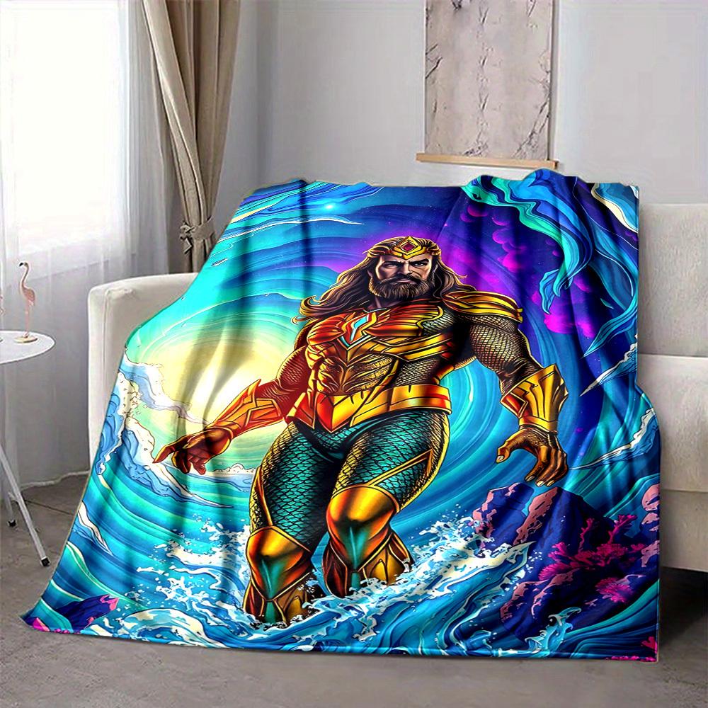 1pc Aquaman, Sea Kingdom Blanket | Polyester Fiber, All-Season Comfort for Sofa, Bed, Office, Car, Camping, Ideal Home Decor & Gift, Office Comfort yy