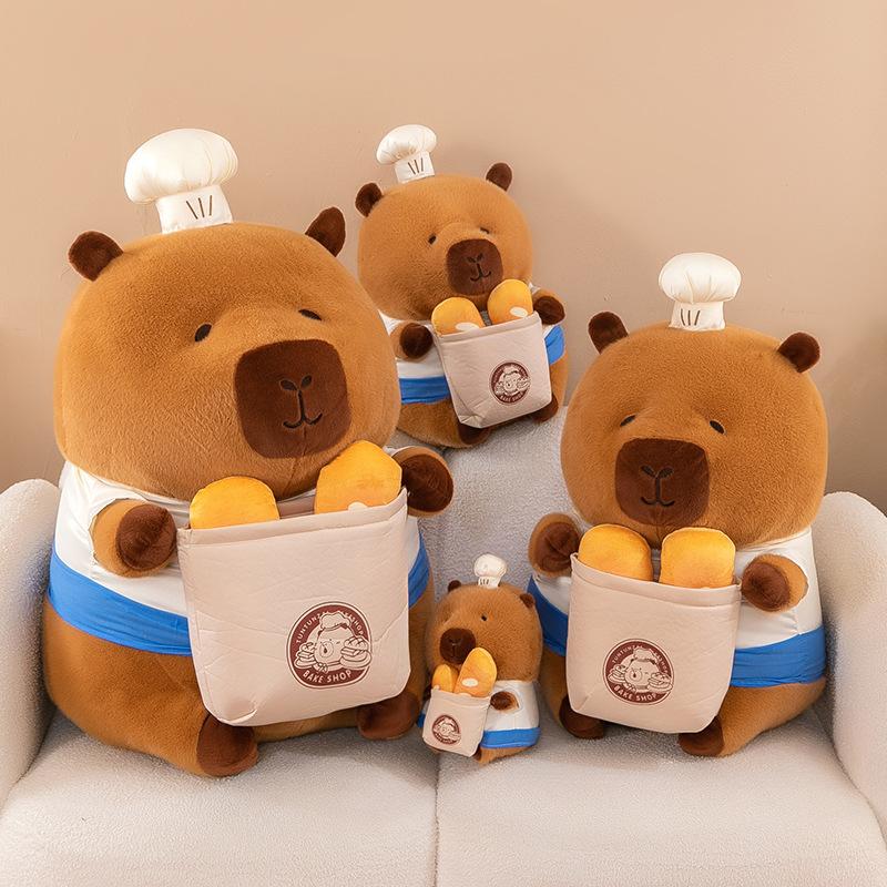 Chef Capybara Plush Toy Cartoon Animal Stuffed Doll Room Decoration Gift Kids