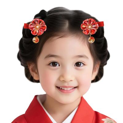 OTAKUMARKET Украшение для волос, Сити-Го-Сан, Возраст 3 и 7 лет, Зажим, Цумами-дзаику, Японская одежда, Хакама, Кимоно, Выпускной, Юката, Цветок, Дети,