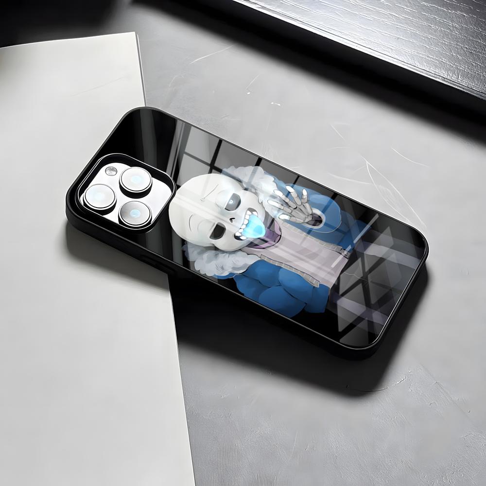Чехол для телефона Sans U-Undertale Game для iPhone 17 Pro Max 15 Pro 16 14 Plus 12 13 Mini 11 Pro Ударопрочная стеклянная крышка