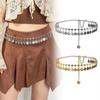 Gold/Silver Waist Chain Shaking Coins Waist Belt Ethnic Style Body Chain for Women