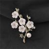 Rinhoo Fashion Imitation Pearl Zircon Tassel Safety Pins For Women Simple Snowflake Flower Brooch Bouquet Clothes Badges Jewelry