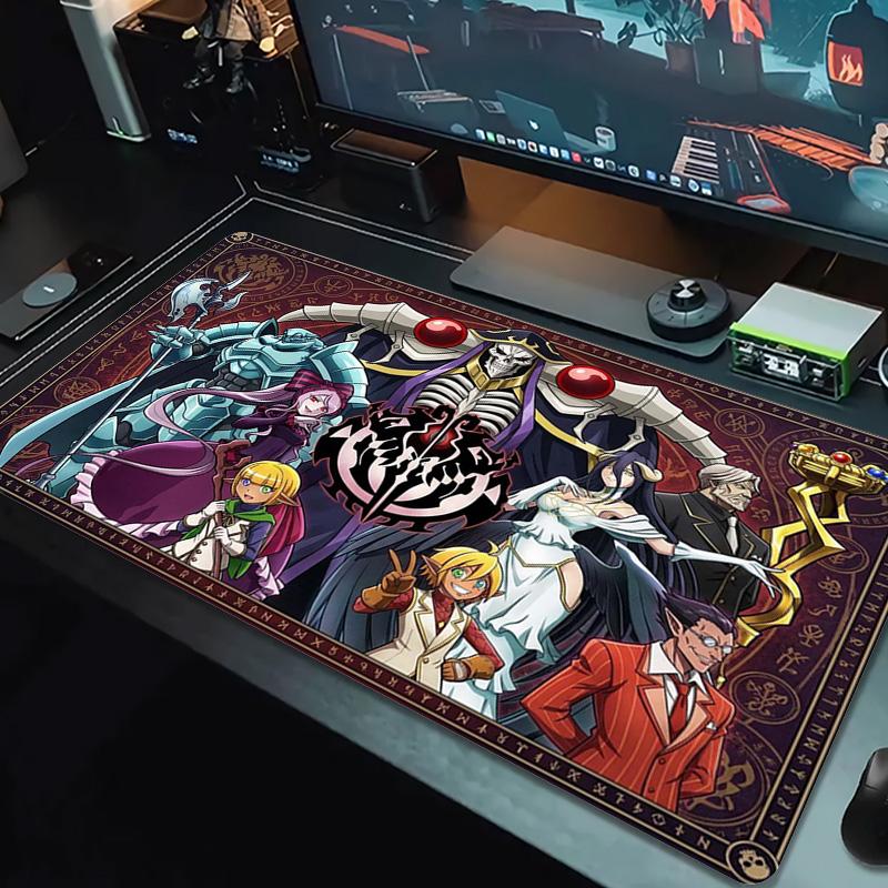 Игровой коврик для мыши Аниме Overlord, большой, с противоскользящей основой, для ноутбука, планшета, XXL, мини-ПК, с заблокированным краем