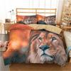 Lion Duvet Cover Set Microfiber Couple Bedding Set For Boys Teens 3D Animal Print Comforter Cover African Wildlife Quilt Cover