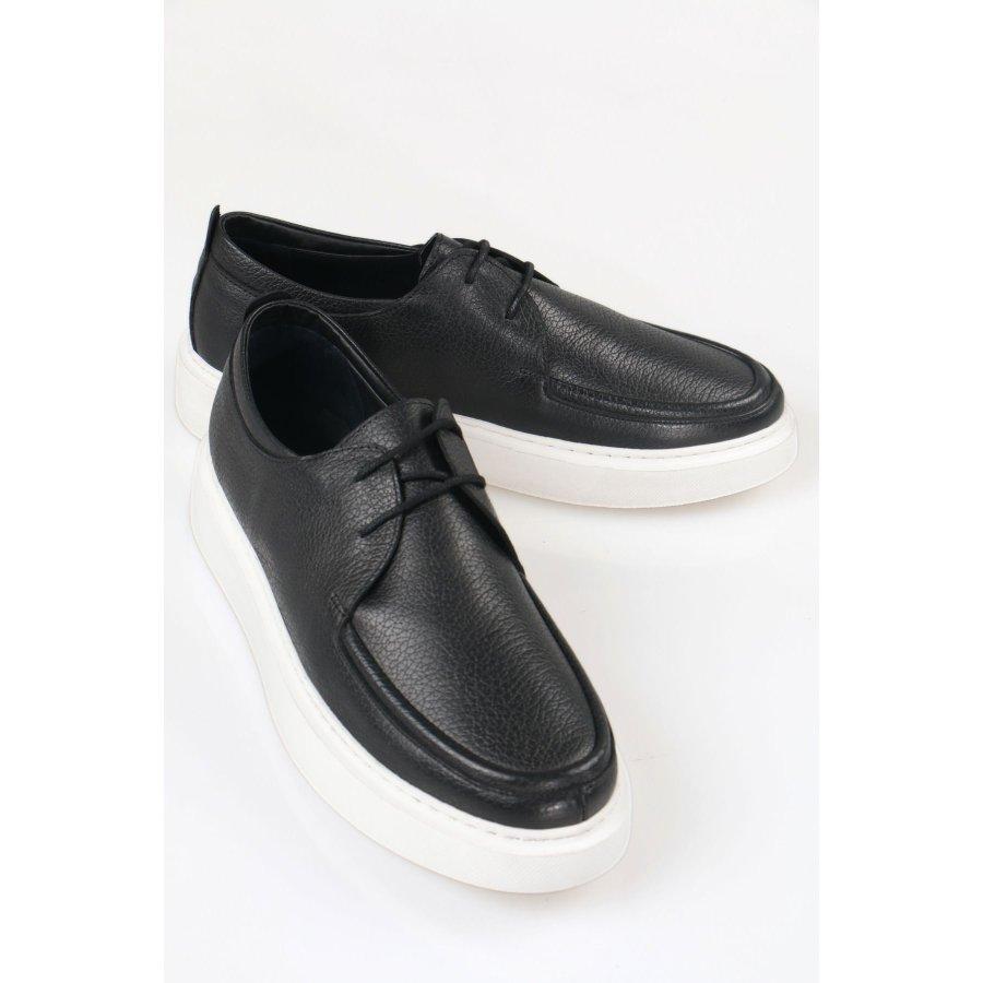 Мужская повседневная стильная обувь из натуральной кожи на белой подошве