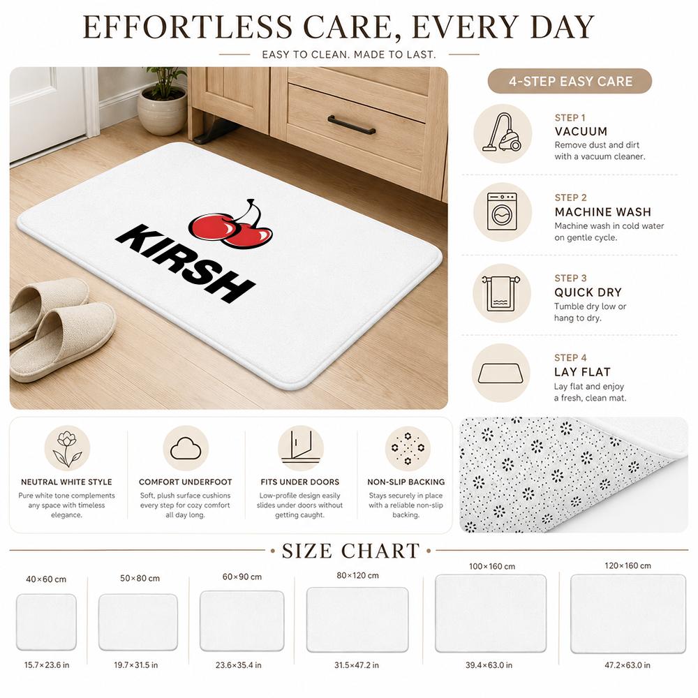 Trendy K-kirsh Brand Floor Mat Cozy Minimalist Flannel Area Rug Anti-Slip Washable Bedroom Living Room Decor