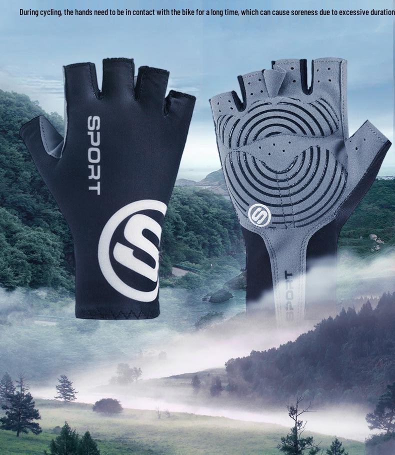 Unisex Summer Cycling Gloves: Breathable, Anti-Slip, Shock-Absorbing, Half-Finger Design for Road & Mountain Bikes