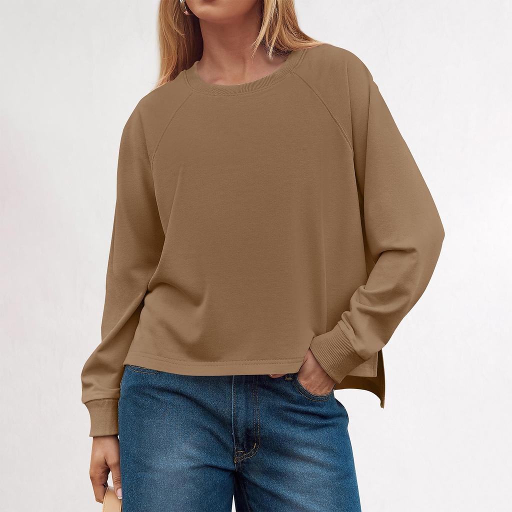 Women's Crewneck Sweatshirts Trendy Oversized Long Sleeve Tops Pullover Clothes