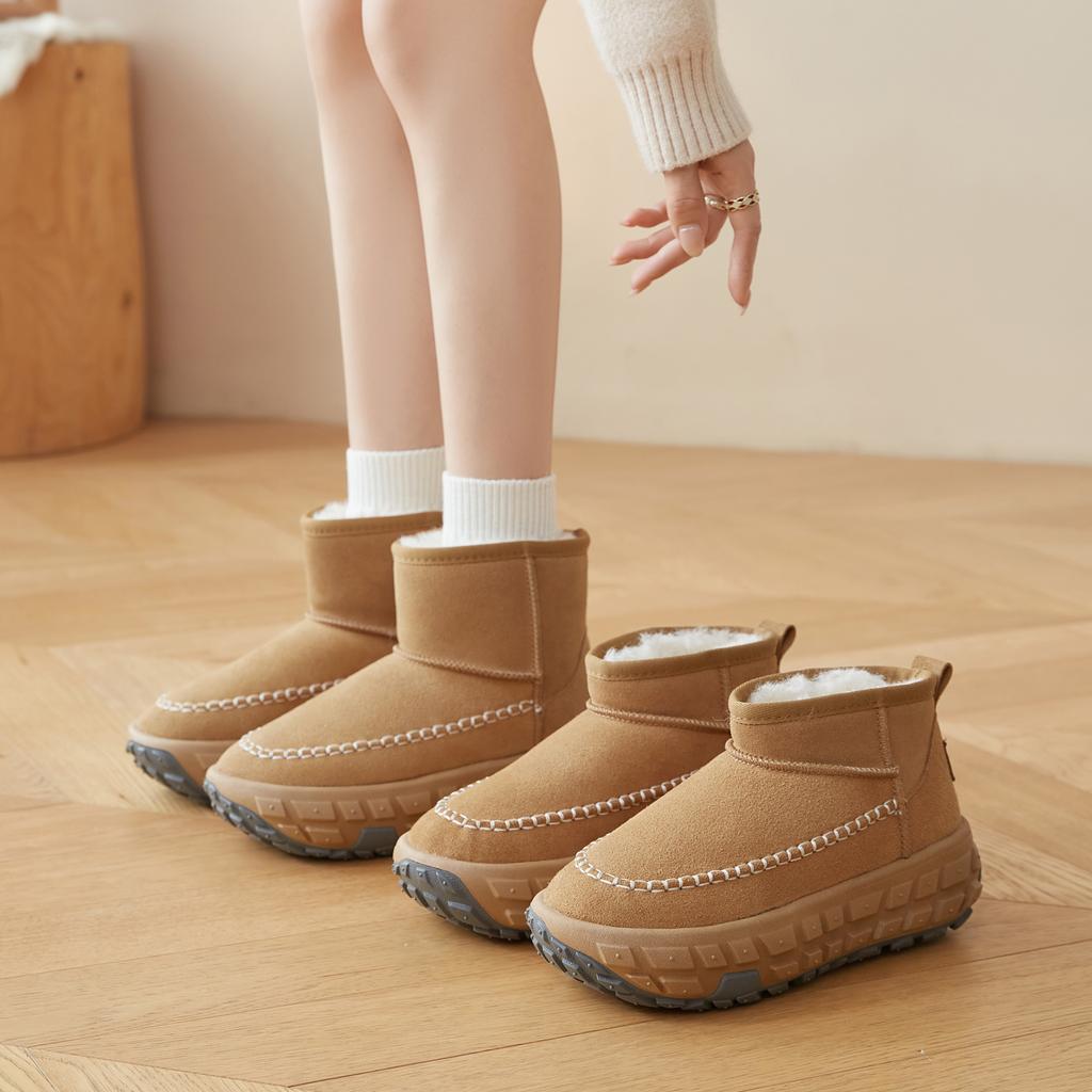 Осенне-зимние женские новые дуриановые подошвы бархатные короткие ботинки зимние повседневные универсальные толстоподошвенные утолщенные хлопковые туфли