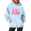 Women's Sweatshirts Round Neck Long Sleeve Christmas Printed Top Solid Color Hoodie
