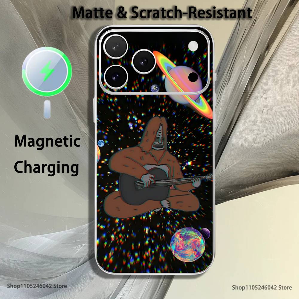 S-Sassy The Sasquatch For iPhone 17,16,15,14,13,12,Pro,Max,Plus,Mini,SE Magnetic Wireless Charging Transparent White Phone Case
